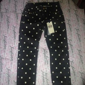 JC Black Pop Dot Skinny Pants Jeans Sz.8